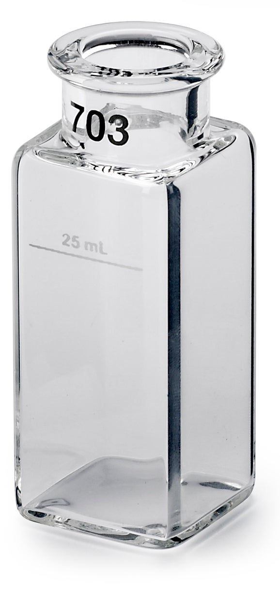 Provcell: 1" fyrkantigt glas 25 mL, matchat par