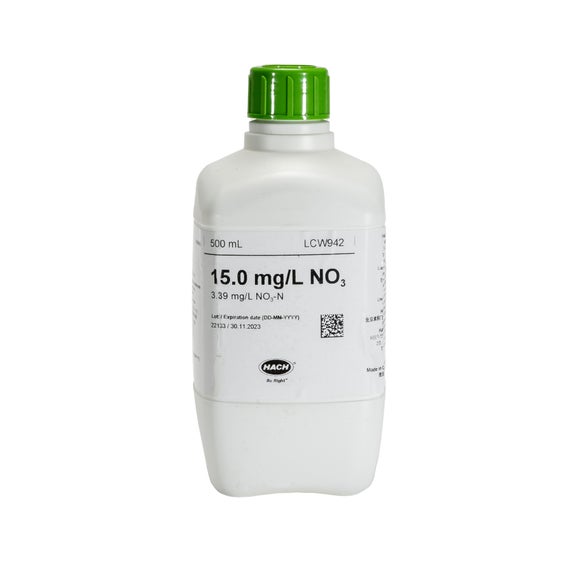 Nitratstandard, 15 mg/L NO₃ (3,39 mg/L NO₃-N), 500 mL
