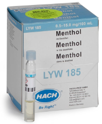 Mentol i destillat, kyvettest, 0,5-15 mg mentol/100 mL