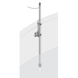 Pole mounting hardware DO, 10 cm bracket, PVC pole 2 m