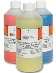 Buffertlösningssats, färgkodad, pH 4,01, pH 7,00 och pH 10,01, 500 mL