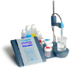 Sension+ MM340 GLP pH- och ISE-mätare för laboratoriebruk med elektrodstativ, magnetomrörare och tillbehör med elektrod för allmänt bruk