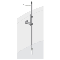 Pole mounting hardware pH, 24cm bracket, PVC pole 2m